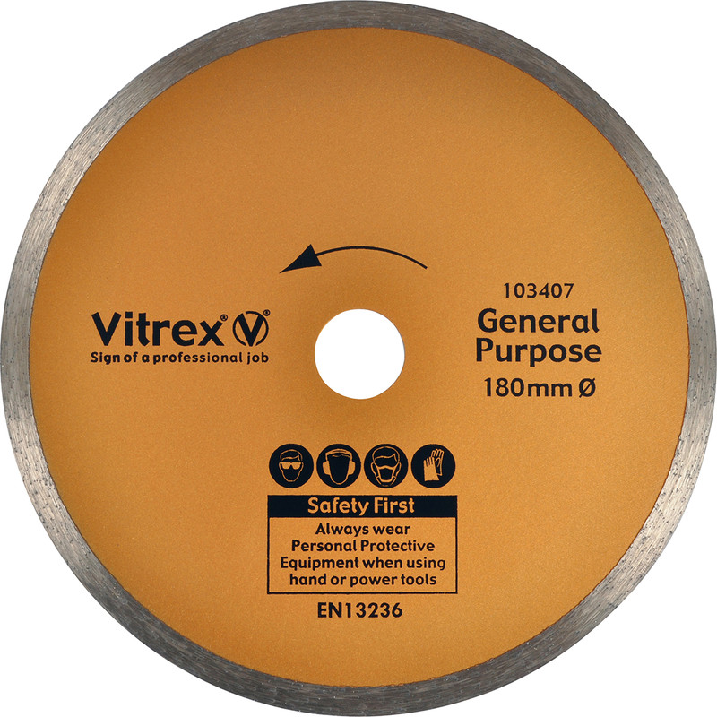 Vitrex Tile & Ceramic Cutting Diamond Blade 180mm Gen Purpose
