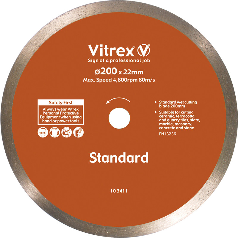 Vitrex Tile & Ceramic Cutting Diamond Blade 200mm Gen Purpose