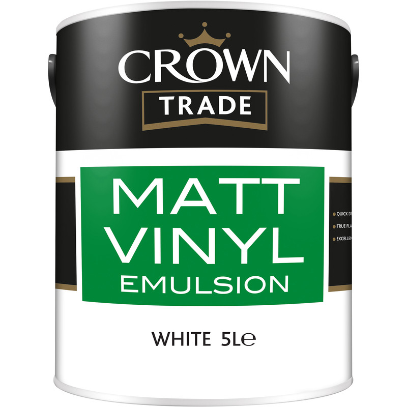 Crown Trade Vinyl Matt Emulsion Paint 5L White