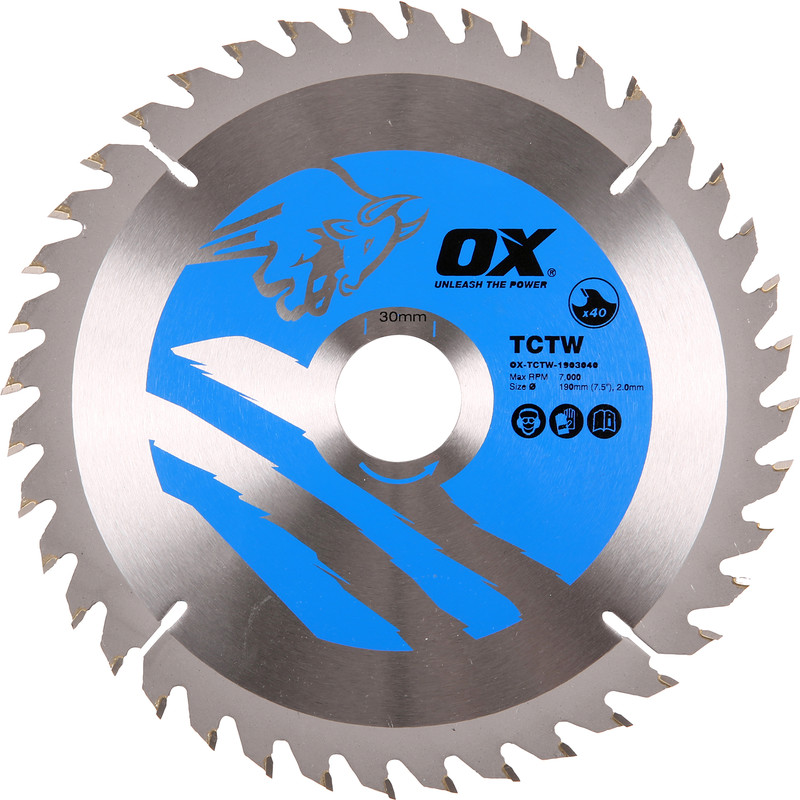 OX TCT Circular Saw Blade 190 x 30 x 40T