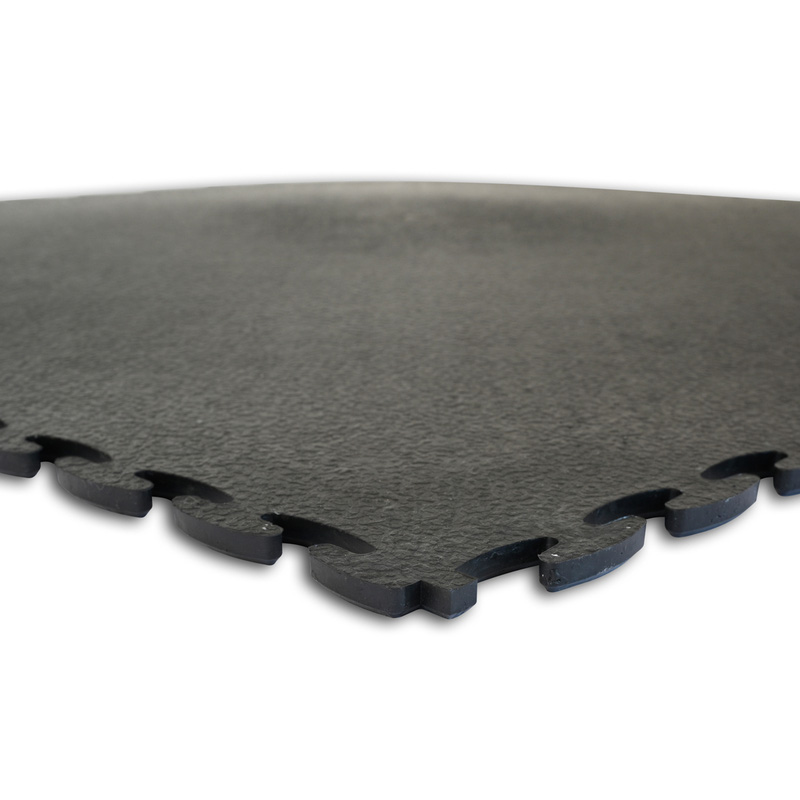 Tuff-Tile Texture Top Interlocking Floor Tile 50cm x 50cm x 7mm - Black