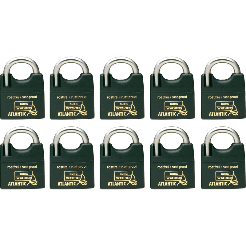Burg-Wachter Brass ATLANTIC Keyed Alike Padlock Set 50mm