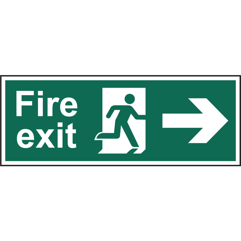 Fire Safety Sign Fire Exit Right 400x150