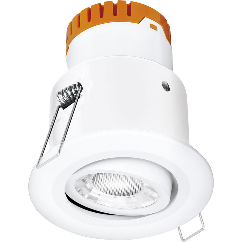 Enlite E8 Adjustable 8W Dimmable IP20 Fire Rated LED Downlight Matt White 4000K 595lm