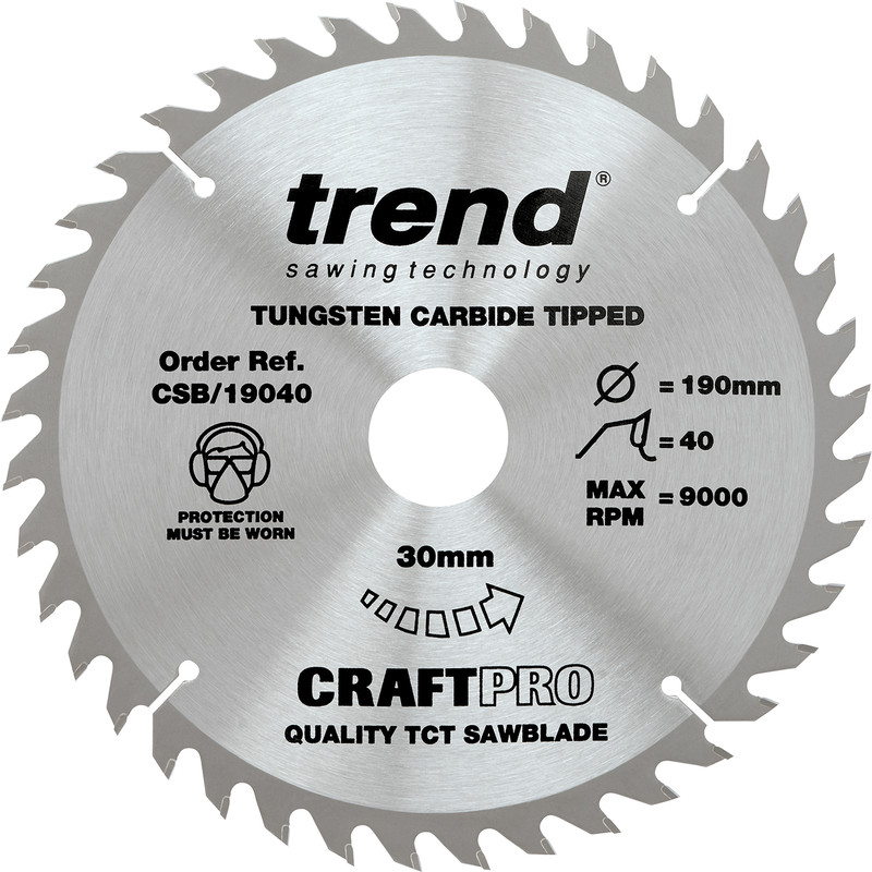Trend Craft Circular Saw Blade 190 x 40T x 30mm CSB/19040