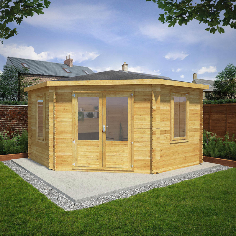 Mercia Corner Cabin - 34mm 4m x 4m Double Glazed
