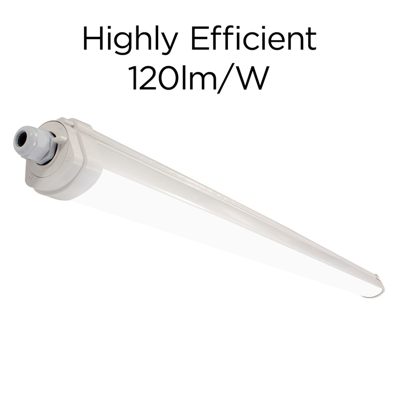 Integral LED Compact Eco IP65 Batten 40W/58W 6ft 4800lm - 6960lm 4000k