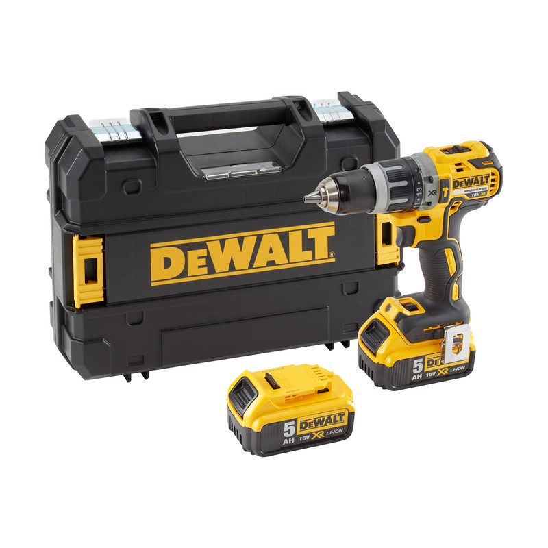DeWalt 18V XR Cordless Brushless Combi Drill 2 x 5.0Ah