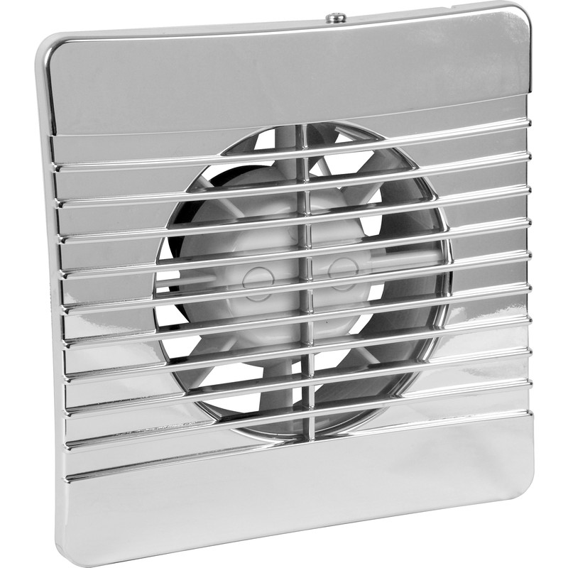 Airvent 100mm Chrome Low Profile Extractor Fan Timer