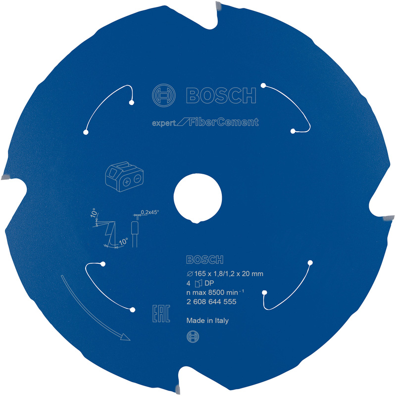 Bosch EXPERT Cordless Fibre Cement Circular Saw Blades 165 x 20 x 4T