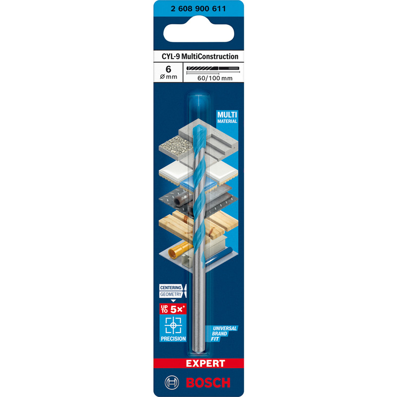 Bosch Expert CYL-9 Multi Construction TCT Drill Bit 6.0 x 100mm
