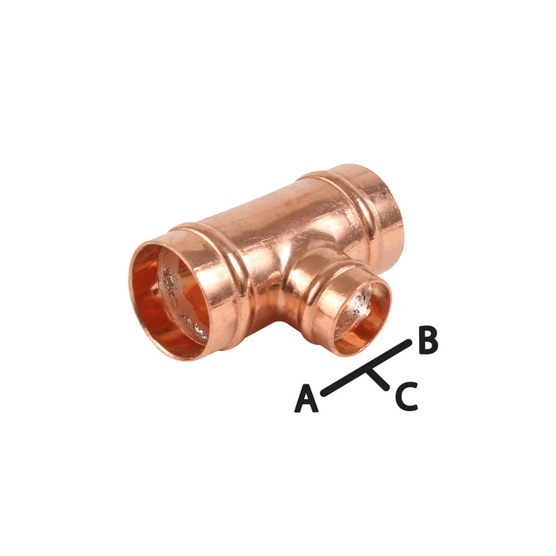 Pegler Yorkshire Solder Ring Tee Reduced End & Branch 22 x 22 x 15mm