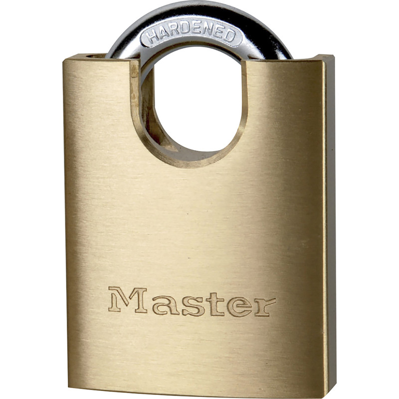 Master Lock Solid Brass Shrouded Shackle Padlock 50 x 92 x 17mm