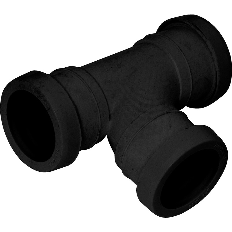 Push Fit Tee 40mm Black