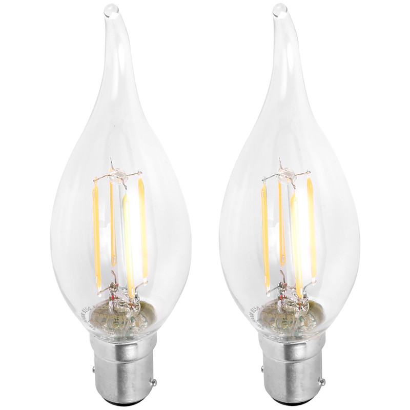 LED Filament Flame Tip Candle Lamp 4W SBC (B15d) 450lm