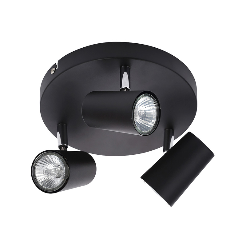 Harvey 3 Light Plate Spotlight Black
