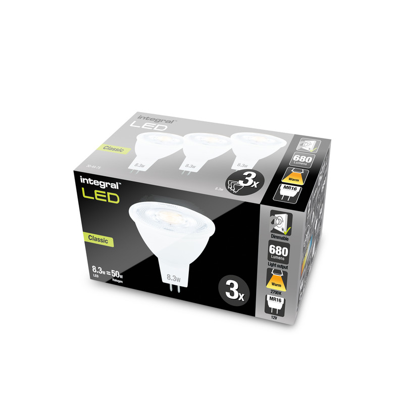 Integral LED 12V MR16 GU5.3 Dimmable Lamp 6.1W Warm White 690lm