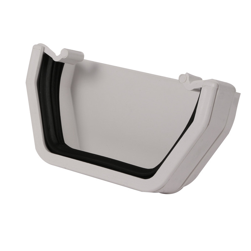 114mm Square Line Stop End External White