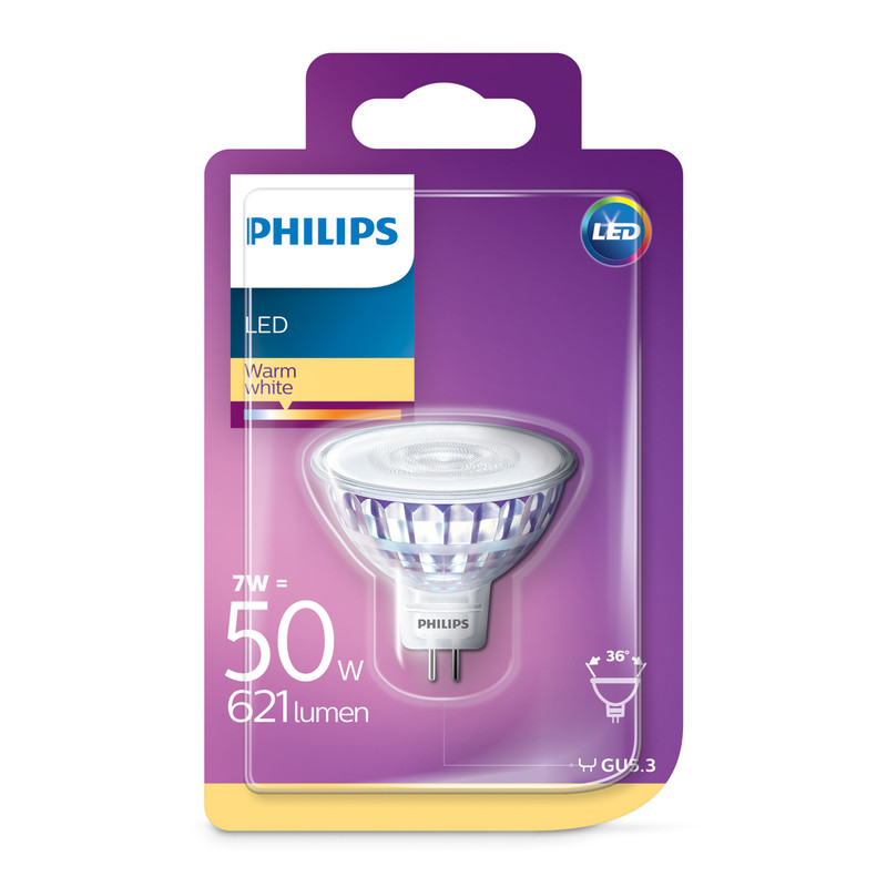 Philips LED 12V MR16 Lamp 7W Warm White 621lm