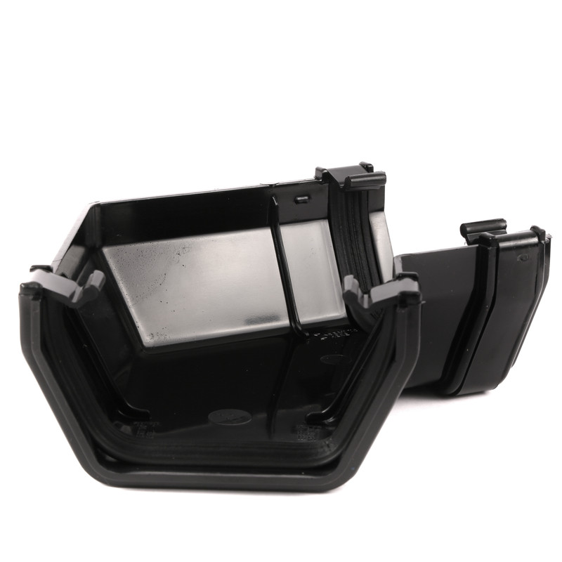 114mm Square Line Gutter Angle 135° Black