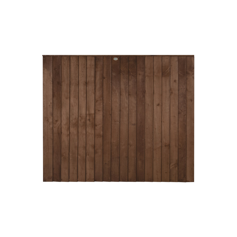 Forest Garden Pressure Treated Brown Closeboard Fence Panel 6' x 5'6"