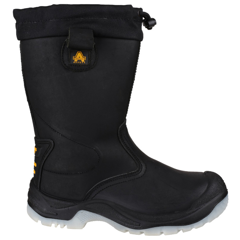 Amblers Safety FS209 Water Resistant Pull On Safety Rigger Boots Black Size 9