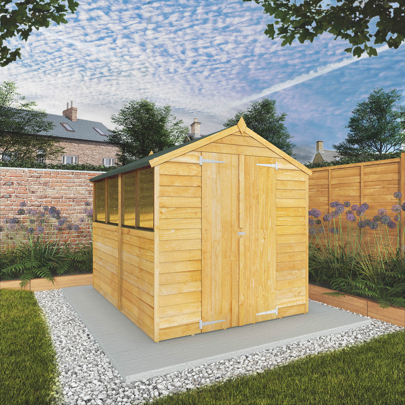 Mercia Overlap Apex Shed 8' x 6' - Double Door