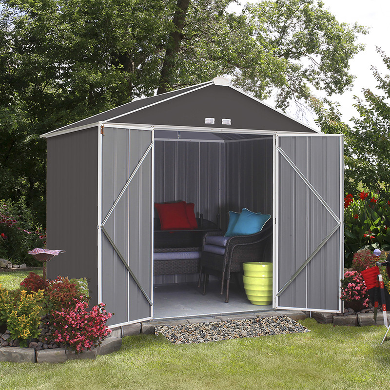 Rowlinson Metal Ezee Shed Grey 8' x 7'
