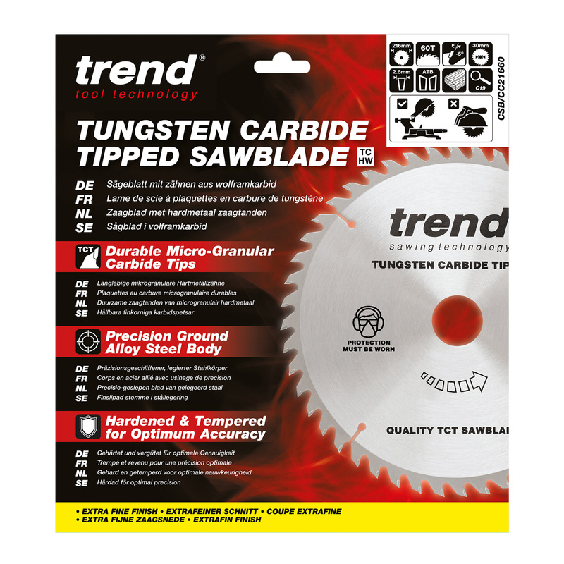 Trend Craft Circular Saw Blade 216 x 60T x 30mm CSB/CC21660