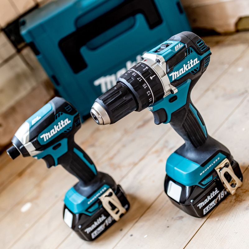 Makita 18V LXT Brushless Combi Drill and Impact Driver 2 Piece Kit 2 x 5.0Ah