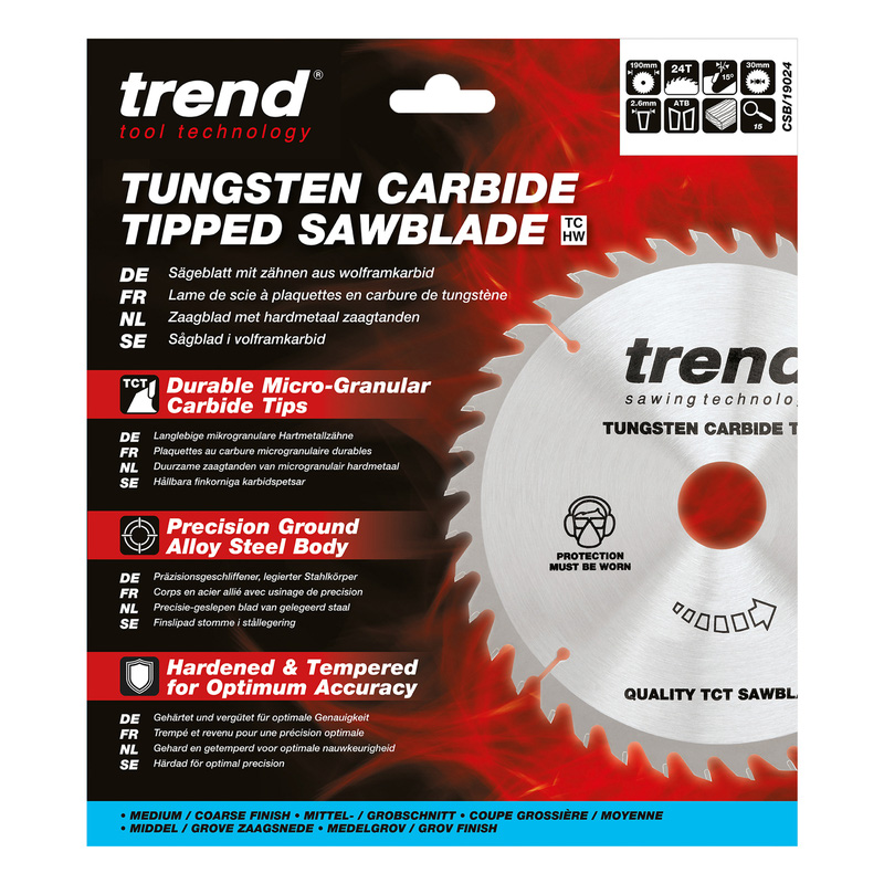 Trend Craft Circular Saw Blade 190 x 24T x 30mm CSB/19024