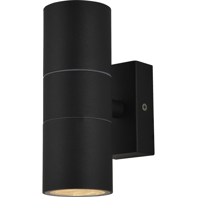 Zink Leto Up & Down Wall Light IP44 2 x GU10 7W Black