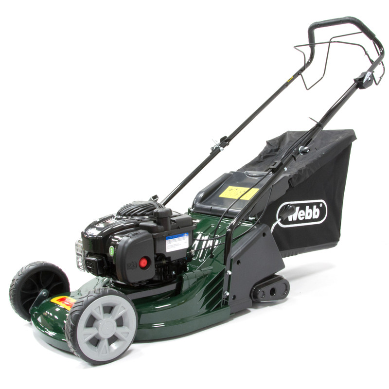 Webb 43cm Self Propelled Rear Roller Petrol Rotary Lawnmower 140cc