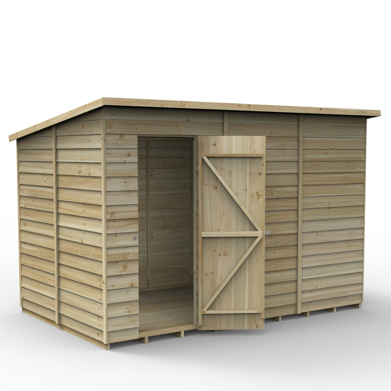 Forest Garden Overlap Pressure Treated Pent Shed 10' x 6'