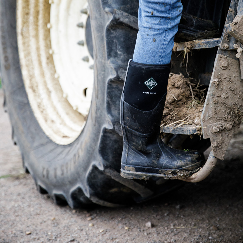 Muck Boot Chore Max Neoprene Safety Wellington Black Size 6