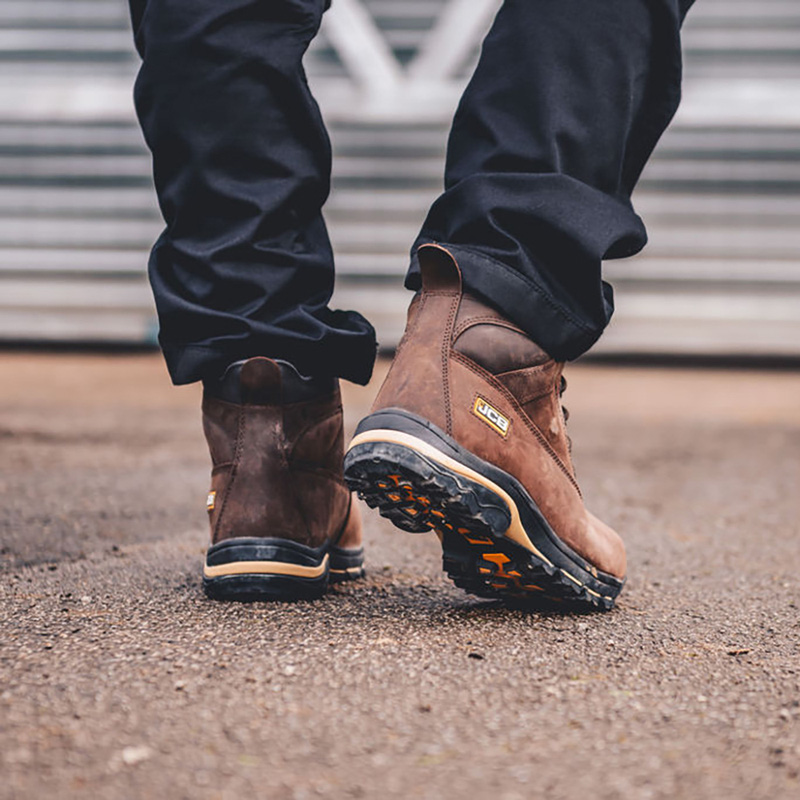 JCB Workmax Safety Boots Dark Brown Size 9