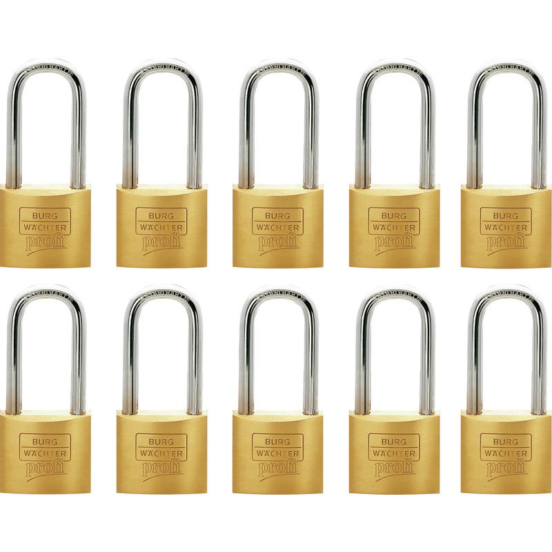 Burg-Wachter PROFI Ni Brass Keyed Alike Padlock Set 40mm LS