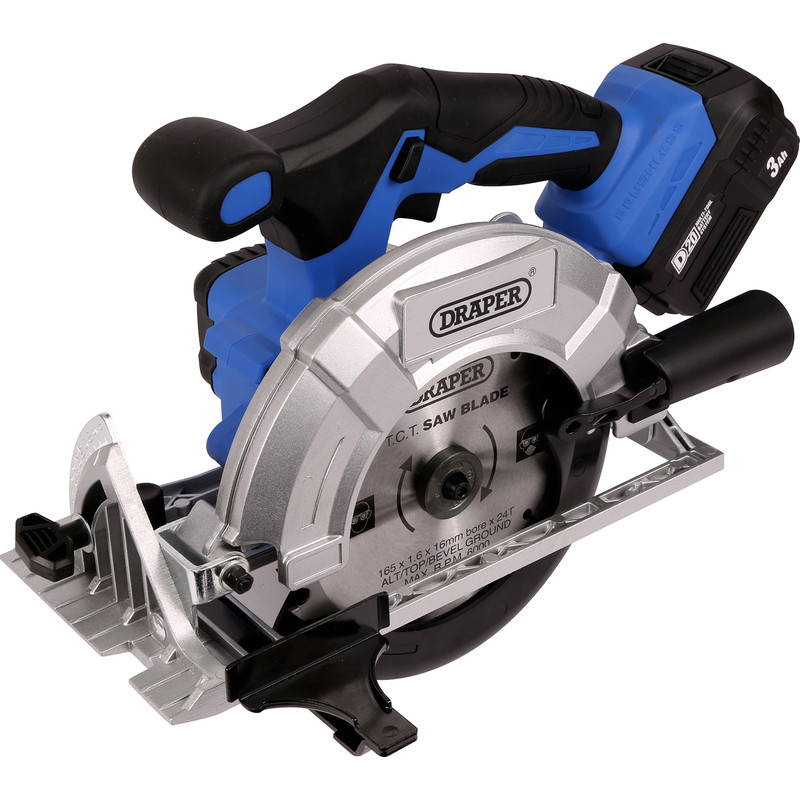 Draper D20 20V 165mm Li-Ion Brushless Cordless Circular Saw 1 x 3.0Ah
