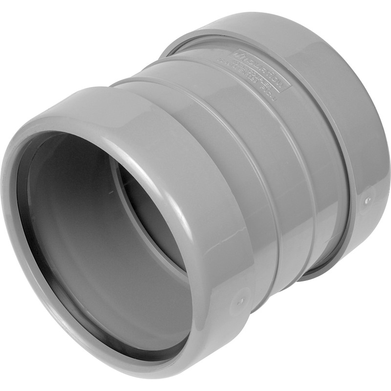 Coupling 110mm Double Socket Grey