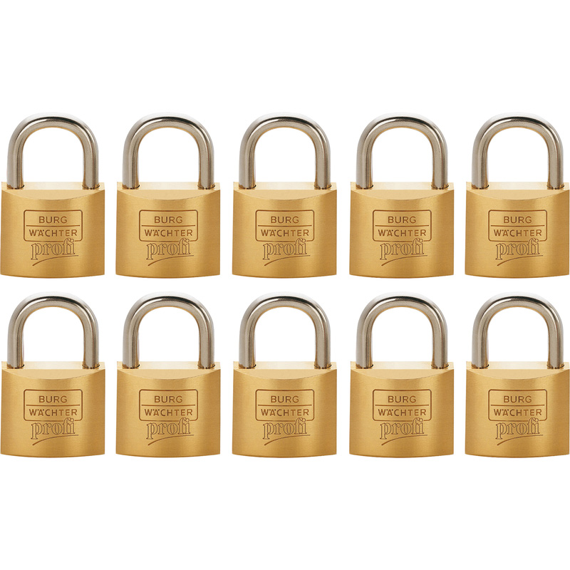 Burg-Wachter PROFI Ni Brass Keyed Alike Padlock Set 50mm