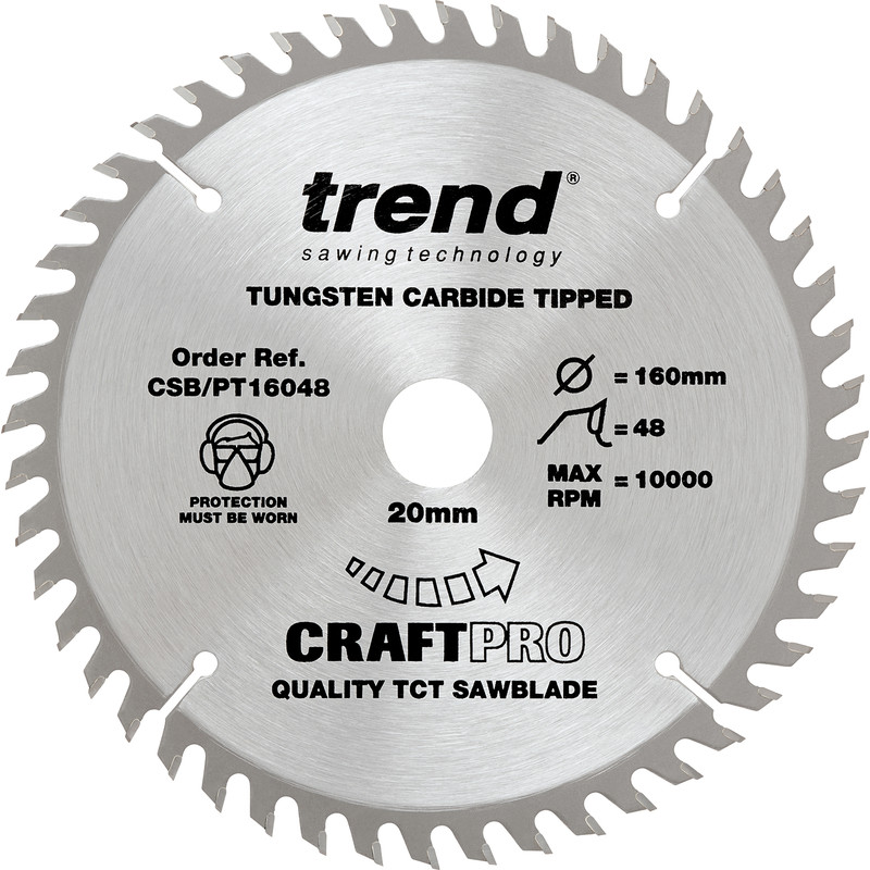 Trend Craft Plunge Saw Blade 160 x 48T x 20mm CSB/PT16048