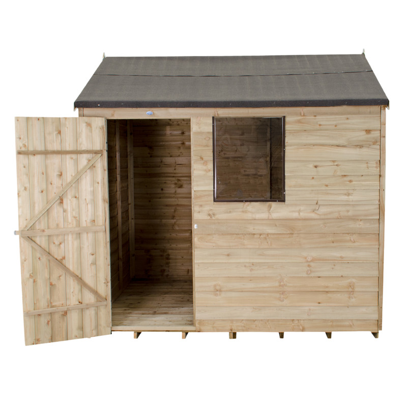 Forest Garden Overlap Pressure Treated Reverse Apex Shed 8' x 6'