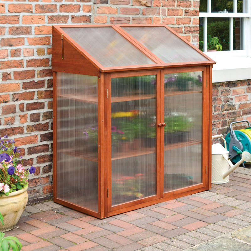 Rowlinson Hardwood Mini Greenhouse 144cm (h) x 120cm (w) x 63cm (d)