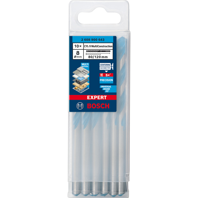 Bosch EXPERT Multi Construction TCT Drill Bit 8 x 120mm
