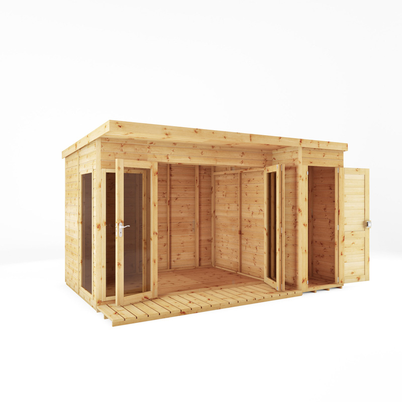 Mercia Premium Summerhouse with Side Shed 12' x 8'