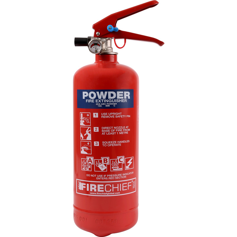 Firechief Dry Powder Fire Extinguisher 2kg Rating 13A 89B C