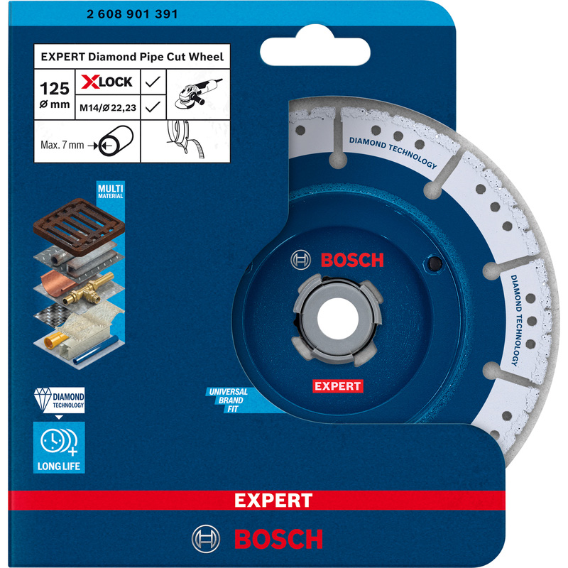 Bosch EXPERT Diamond Pipe Cutting Disc 125 x 22.23mm X-LOCK