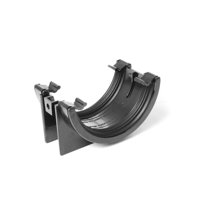 112mm Half Round Union Bracket Black