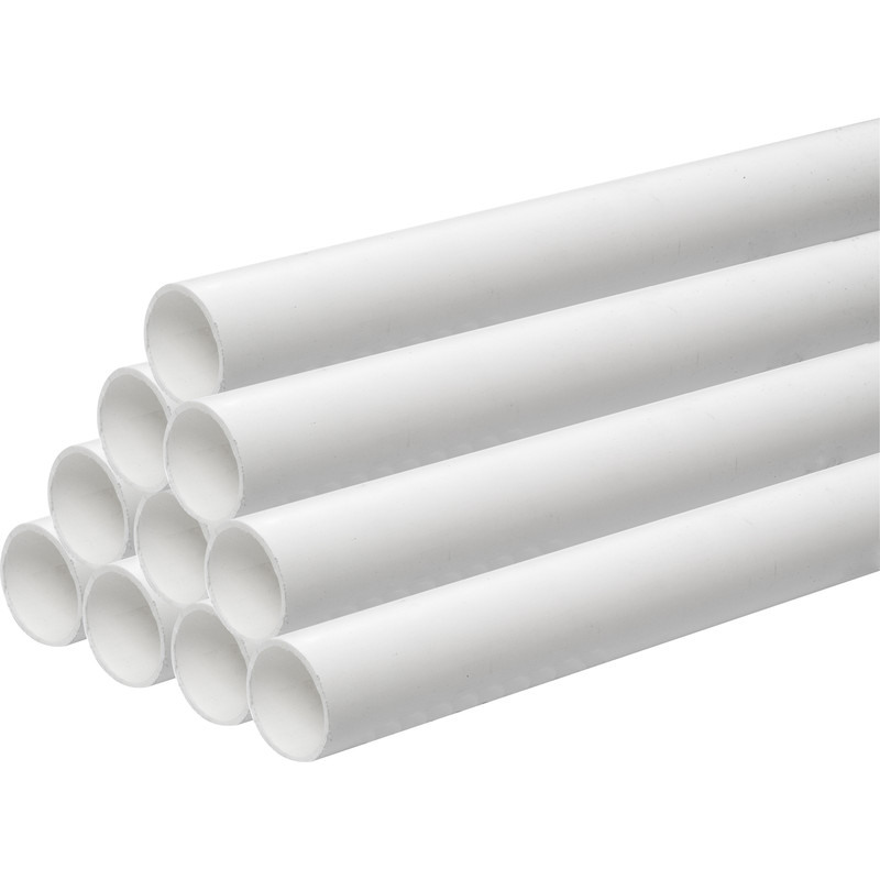 Push Fit Waste Pipe 60m Pack 40mm x 3m White