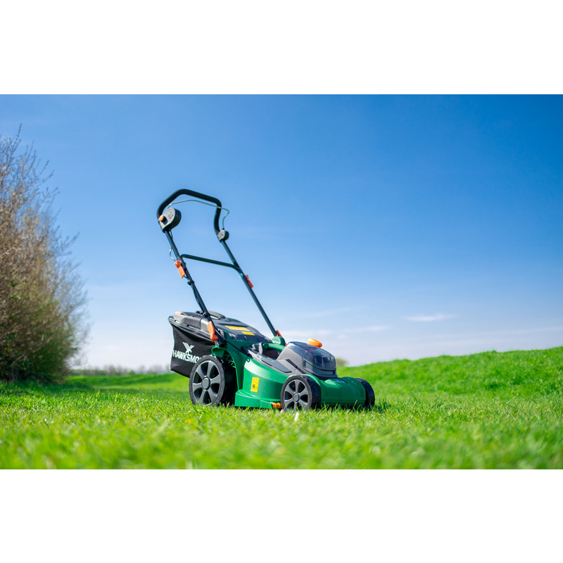 Hawksmoor 36V (2x18V) 37cm Cordless Brushless Lawnmower 2 x 4.0Ah